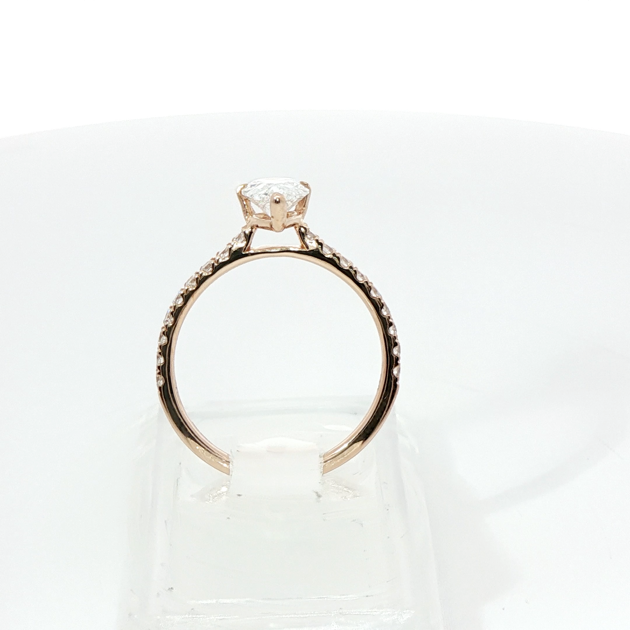 Solitaire with Diamond Shoulder 1CT Centre TCW 1.5 VVS2 E 18CT Rose Gold Ring Size K