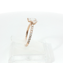 Solitaire with Diamond Shoulder 1CT Centre TCW 1.5 VVS2 E 18CT Rose Gold Ring Size K