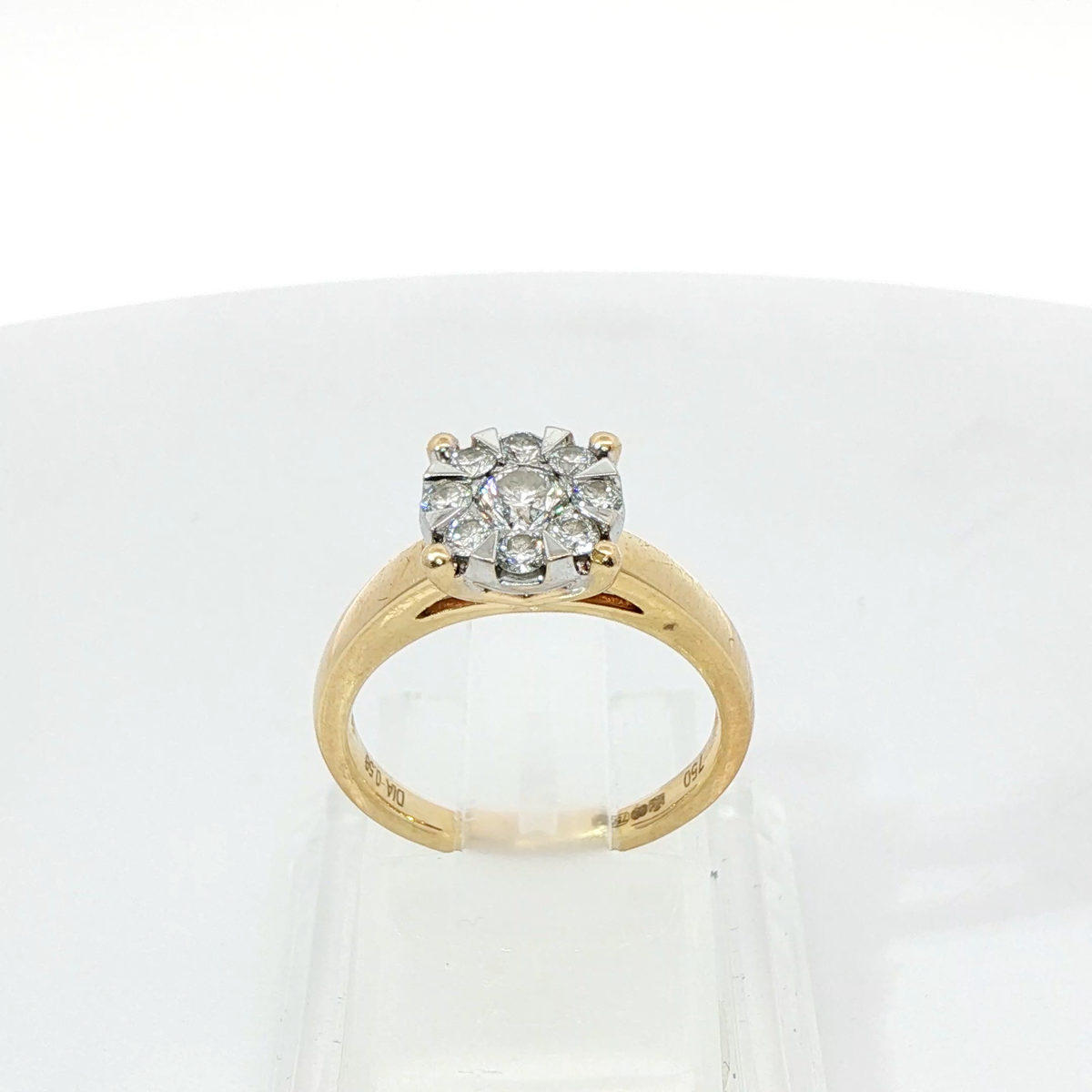 Round Brilliant 0.5CT I1 I 18CT Yellow Gold Ring Size J