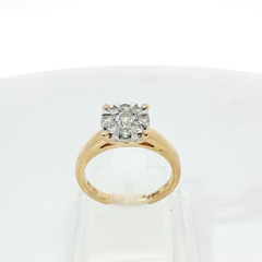 Round Brilliant 0.5CT I1 I 18CT Yellow Gold Ring Size J