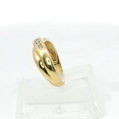 Round Brilliant Twisted Channel Set TCW 0.21 SI1 / 2 H 18CT Yellow Gold Ring Size M
