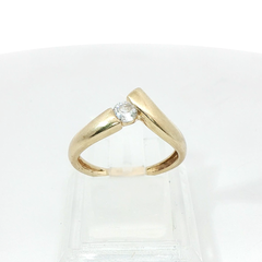 Round Brilliant Wishbone 0.25CT I1 H 14CT Yellow Gold Ring Size N