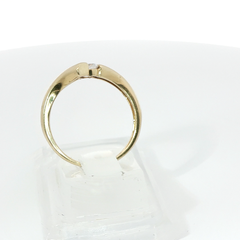 Round Brilliant Wishbone 0.25CT I1 H 14CT Yellow Gold Ring Size N