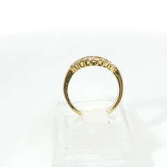 Round Brilliant Diamond Wishbone Tiara 0.28CT SI1 G-H 18CT Yellow Gold Ring Size F