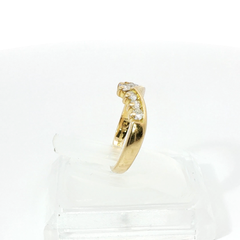 Round Brilliant Diamond Wishbone Tiara 0.28CT SI1 G-H 18CT Yellow Gold Ring Size F