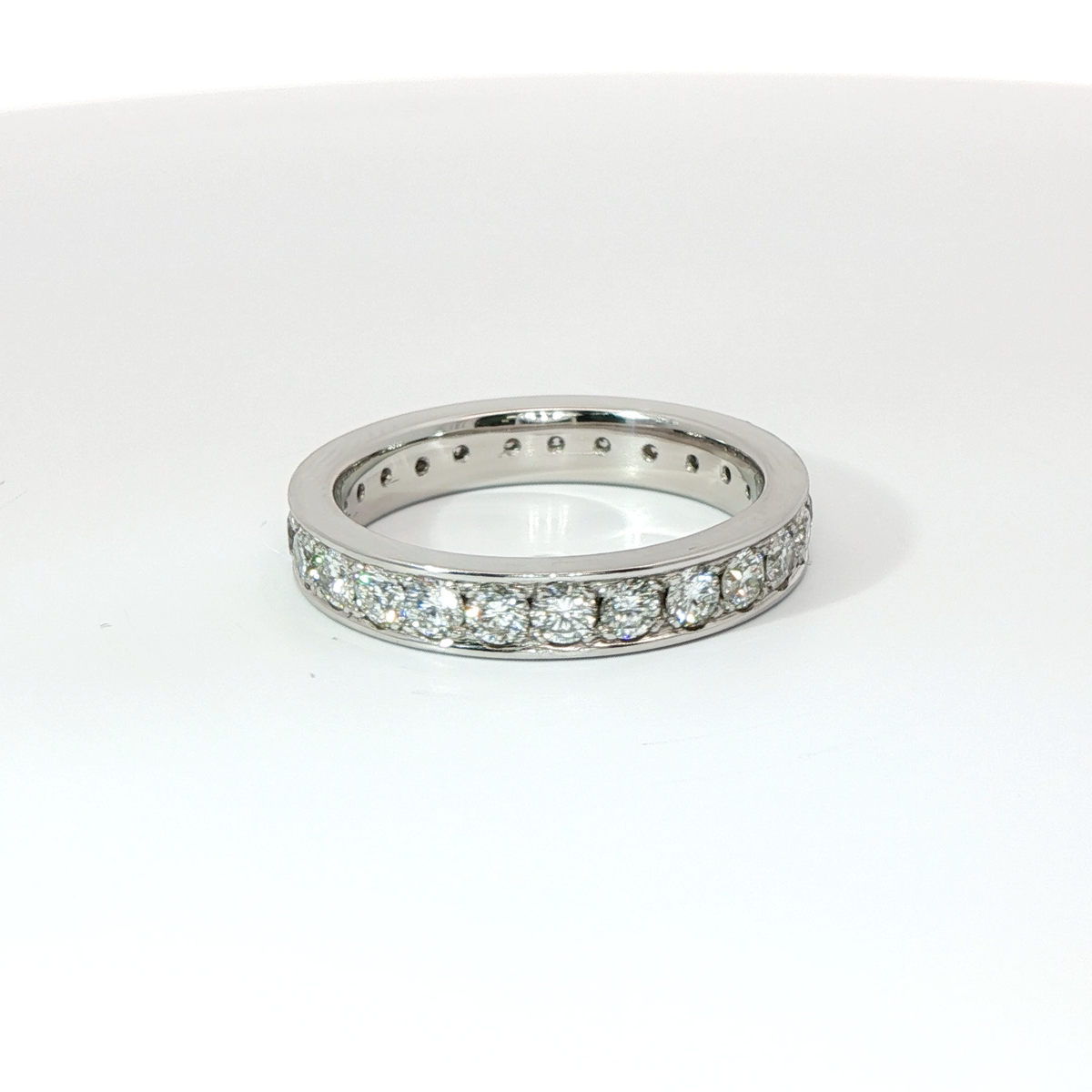 Round Brilliant Full Eternity Channel Set 2CT VS1 F Platinum Ring Size K 1/2