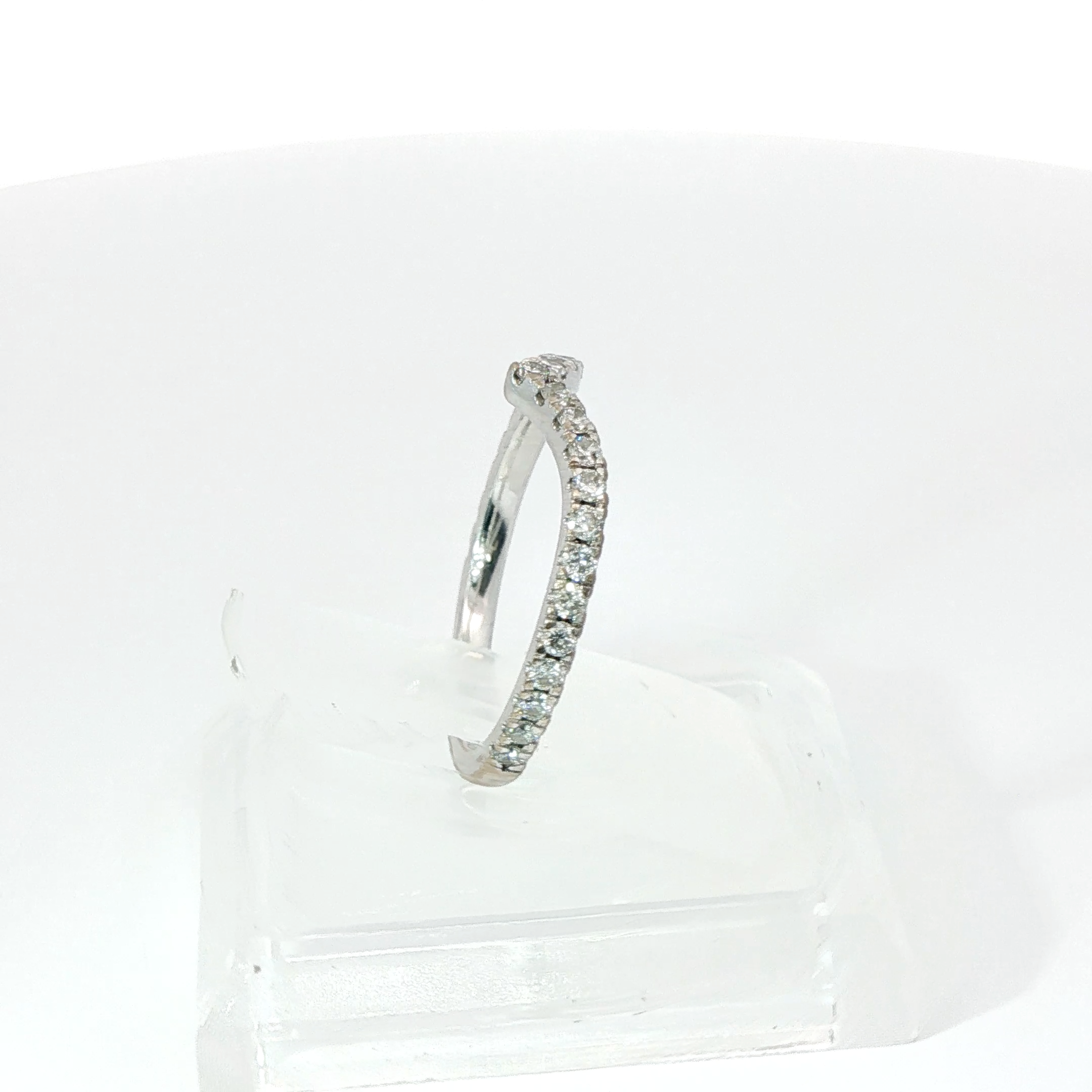 Round Brilliant Diamond Wishbone TCW 0.65 SI1 G 18CT White Gold Ring Size L
