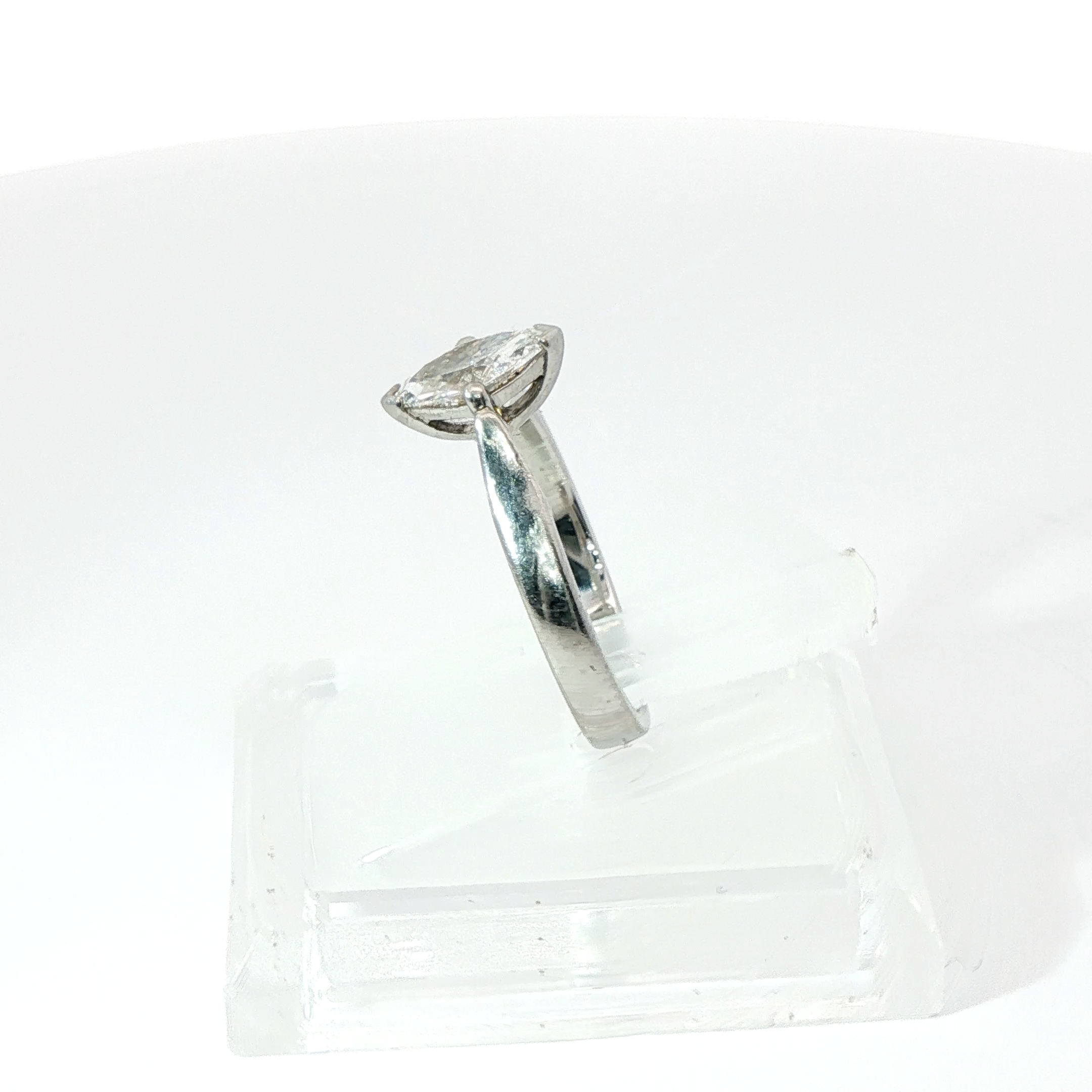 Marquise Cut Solitaire Taper Shoulder 0.7CT SI1 G Platinum Ring Size G 1/2