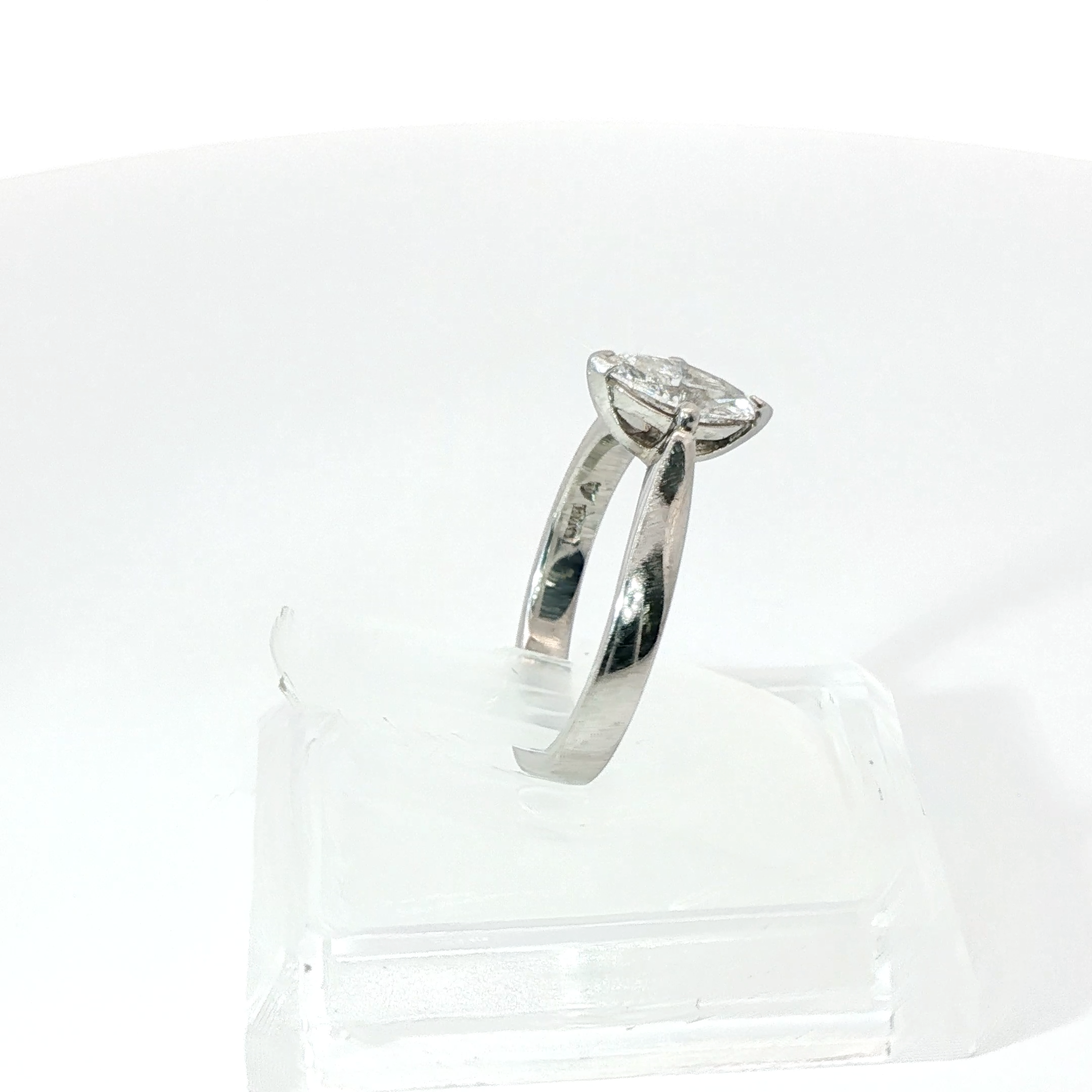 Marquise Cut Solitaire Taper Shoulder 0.7CT SI1 G Platinum Ring Size G 1/2
