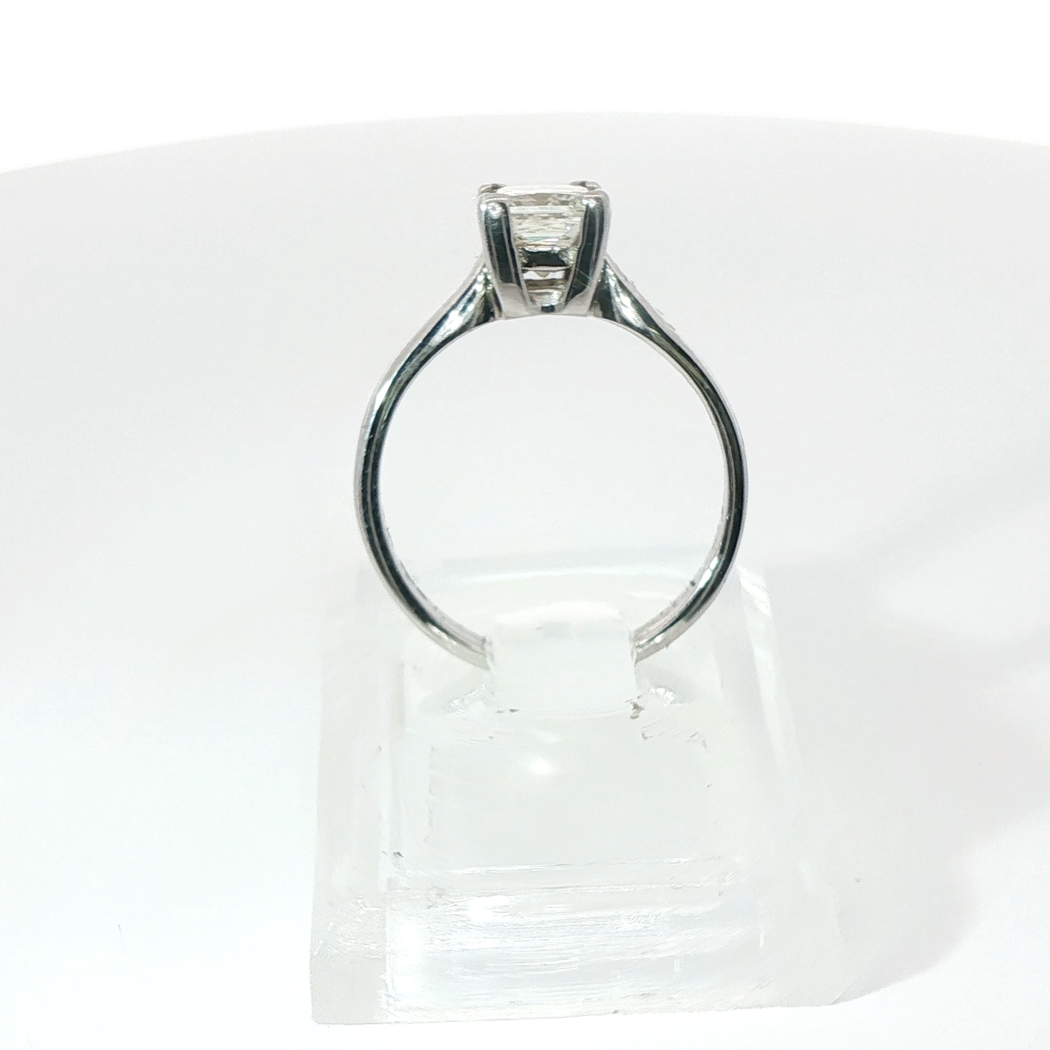 Solitaire Princess Cut 1CT VS1 G-H 18CT White Gold Ring Size L 1/2