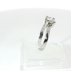 Solitaire Princess Cut 1CT VS1 G-H 18CT White Gold Ring Size L 1/2
