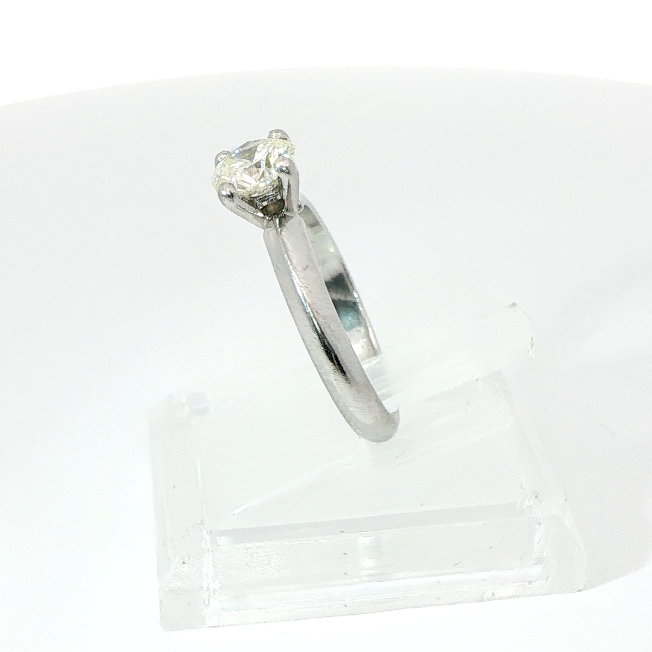 Round Brilliant Diamond 4-Claw Solitaire 1.25CT SI1 H-I Platinum Ring Size M