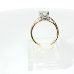 Double Prong Round Brilliant 1.01CT Lab Grown SI2 I 18CT Yellow Gold Ring Size M