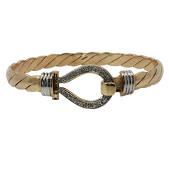 6.75” Pre-owned 9CT Stone Set Hook & Loop Bangle (22.68g)