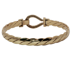 6.75” Pre-owned 9CT Stone Set Hook & Loop Bangle (22.68g)