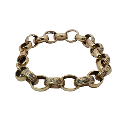 8.5” Pre-owned 9CT Stone Set Belcher Bracelet (26.5g)