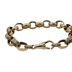 8.5” Pre-owned 9CT Stone Set Belcher Bracelet (26.5g)