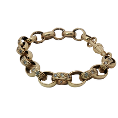 8.5” Pre-owned 9CT Stone Set Belcher Bracelet (26.5g)