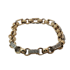 9” Pre-owned 9CT Stone Set Gypsy Link Bracelet (26.64g)