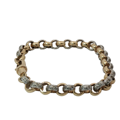 7.5” Pre-owned 9CT Stone Set Belcher Bracelet (17.35g)