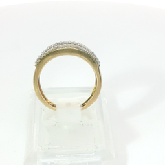 Baguette & Single Cuts 1CT SI1 - SI2 G-H 9CT Yellow Gold Channel & Prong Ring Size J