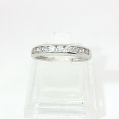 Round Brilliant 0.5CTT SI1 / SI2 G Platinum Half Eternity Channel Set Ring Size J 1/2