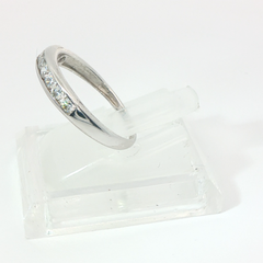 Round Brilliant 0.5CTT SI1 / SI2 G Platinum Half Eternity Channel Set Ring Size J 1/2