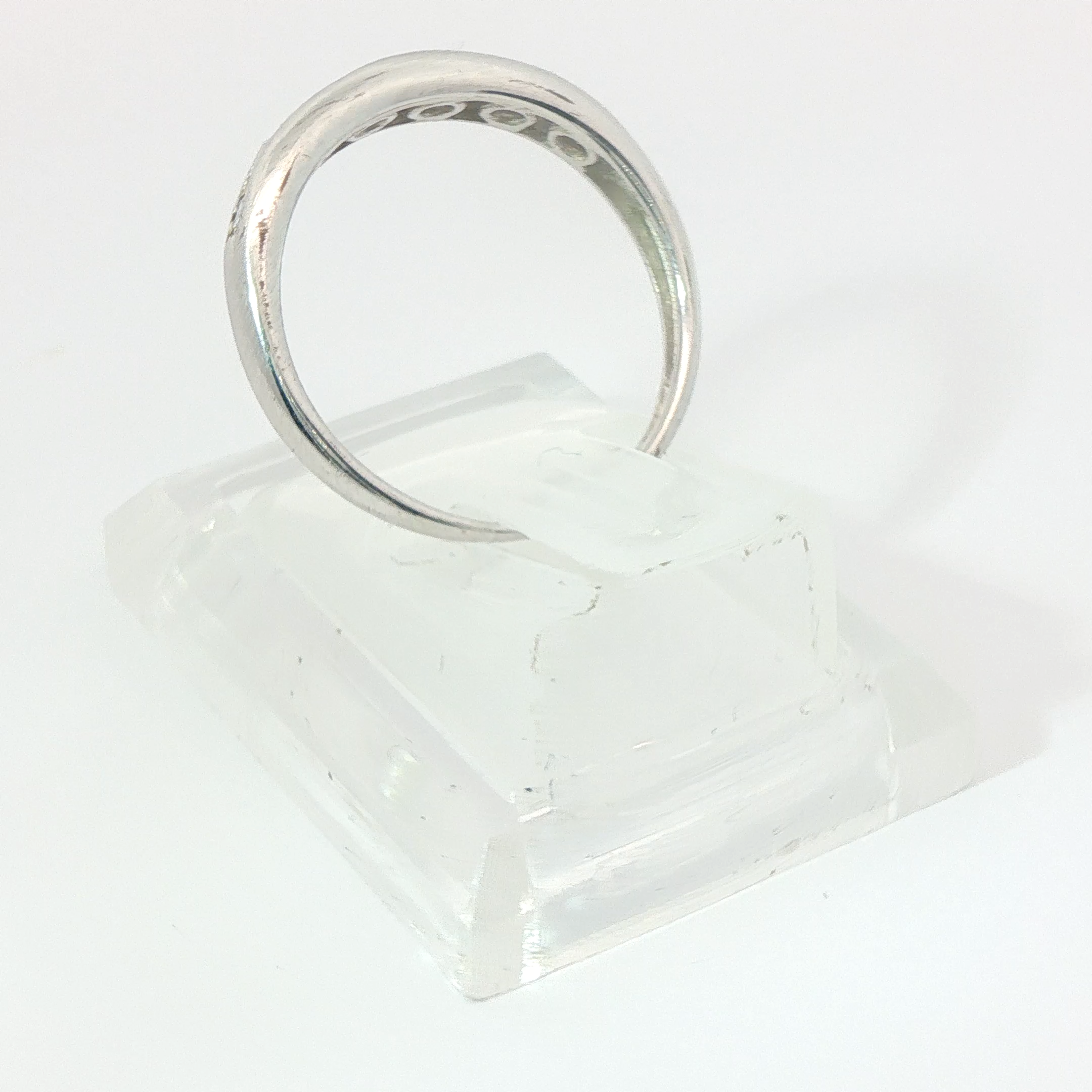 Round Brilliant 0.5CTT SI1 / SI2 G Platinum Half Eternity Channel Set Ring Size J 1/2
