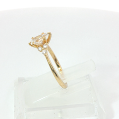 Pear 0.75CT Centre 0.93TCW SI1 G-H 18CT Yellow Gold Solitaire Ring Size I