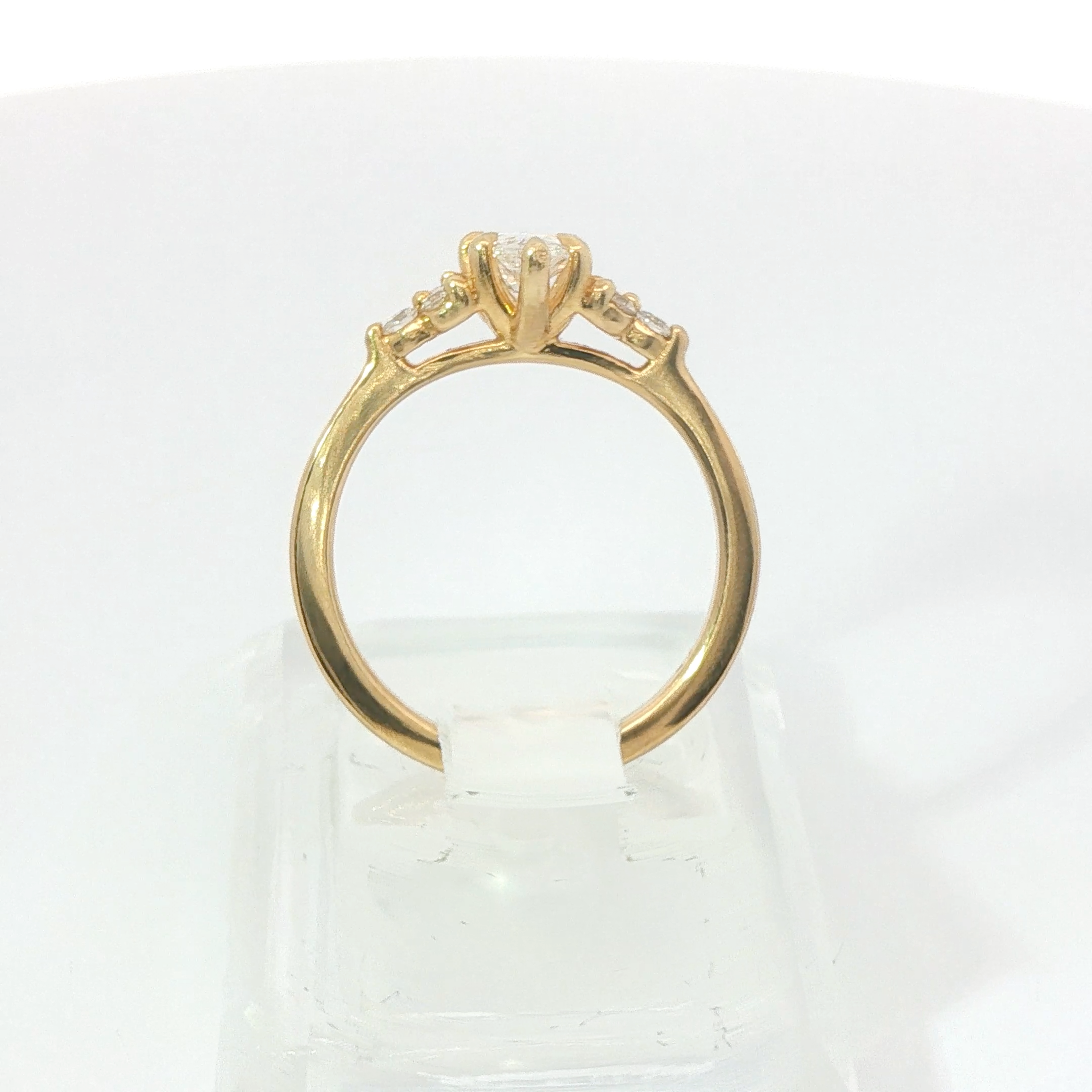 Pear 0.75CT Centre 0.93TCW SI1 G-H 18CT Yellow Gold Solitaire Ring Size I