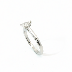 Pear Solitaire 0.5CT SI1 - SI2 H-I 18CT White Gold Ring Size L