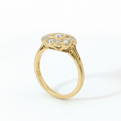 Round Brilliant 0.45TCW SI1 G 18CT Yellow Gold Cluster Ring Size K
