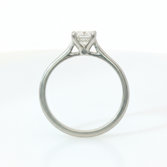 Round Brilliant 0.75CT SI1 - SI2 H Platinum 4 Claw Solitaire Ring Size K 1/2