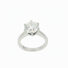 Round Brilliant 2CT SI1 - SI2 G-H Platinum 6 Claw Solitaire Size G 1/2