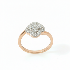 Brilliant 0.35TCW SI1 - SI2 G 9CT Yellow Gold Clover Cluster Ring Size J