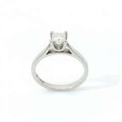 Princess Cut 0.3CT SI1 G 18CT White Gold Solitaire Ring Size I 1/2