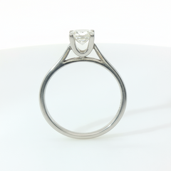 Princess Cut 0.3CT SI1 G 18CT White Gold Solitaire Ring Size I 1/2