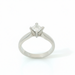 Princess Cut 0.3CT SI1 G 18CCT White Gold Prong Ring Size J
