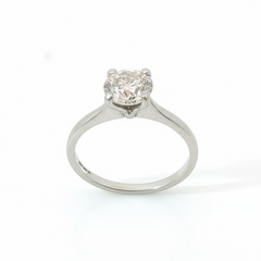 Round Brilliant 1CT SI1 G-H Platinum 4 Claw Solitaire Ring Size M