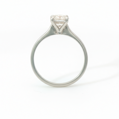 Round Brilliant 1CT SI1 G-H Platinum 4 Claw Solitaire Ring Size M