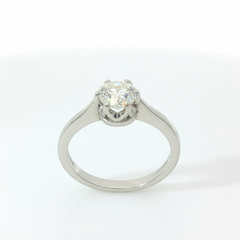 Old Mine Cut 0.75CT SI1 L-M Platinum Basket Solitaire Ring Size K