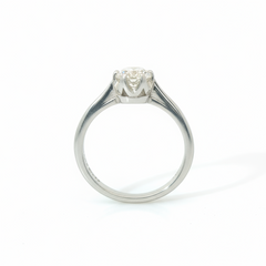 Old Mine Cut 0.75CT SI1 L-M Platinum Basket Solitaire Ring Size K