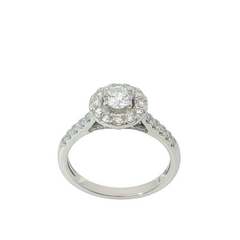0.80ct Lab-Grown Diamond Halo Ring – 9ct White Gold (VS2, F) - Goldbank Jewellers