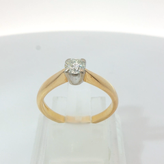 Round Brilliant 0.40CT SI1 G-H 18CT Yellow Gold 4 Claw Solitaire Ring Size M