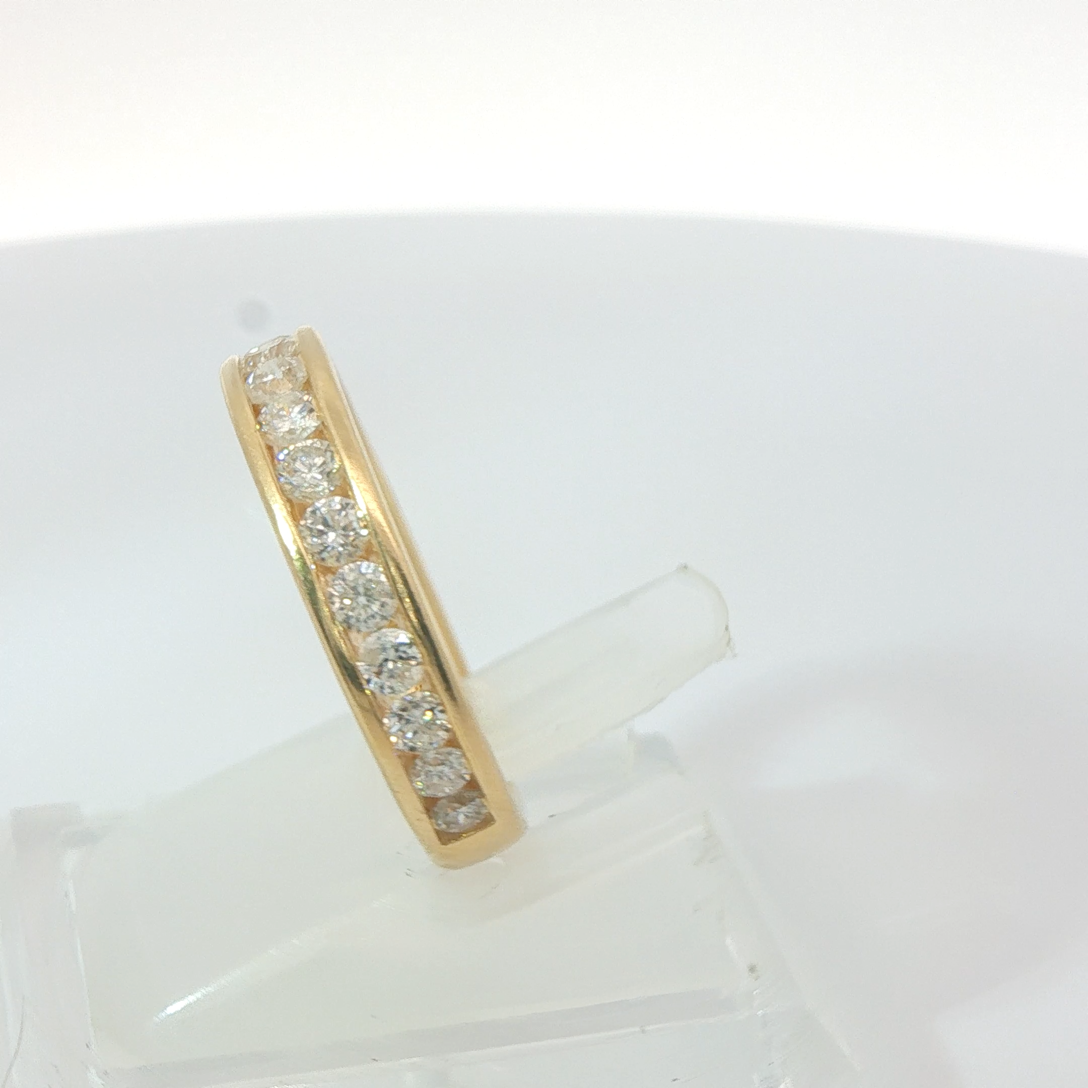 Round Brilliant 1.0TCW SI1 G-H 18CT Yellow Gold Channel Set Eternity Ring Size M 1/2