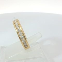 Round Brilliant 1.0TCW SI1 G-H 18CT Yellow Gold Channel Set Eternity Ring Size M 1/2
