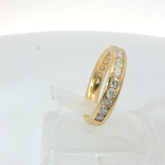 Round Brilliant 1.0TCW SI1 G-H 18CT Yellow Gold Channel Set Eternity Ring Size M 1/2