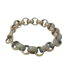 9.5" Pre-owned 9CT Stone Set Belcher Bracelet  (59.32g)
