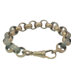 9.5" Pre-owned 9CT Stone Set Belcher Bracelet  (59.32g)