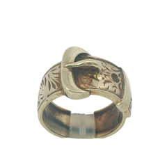 9CT Pre-owned Buckle Ring (Size V)